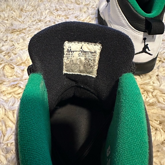 Air Jordan 10 ‘Seattle’ Men’s Sz 9.5 Wht/Blk/Kelly Green 310805-137 - Picture 6 of 7